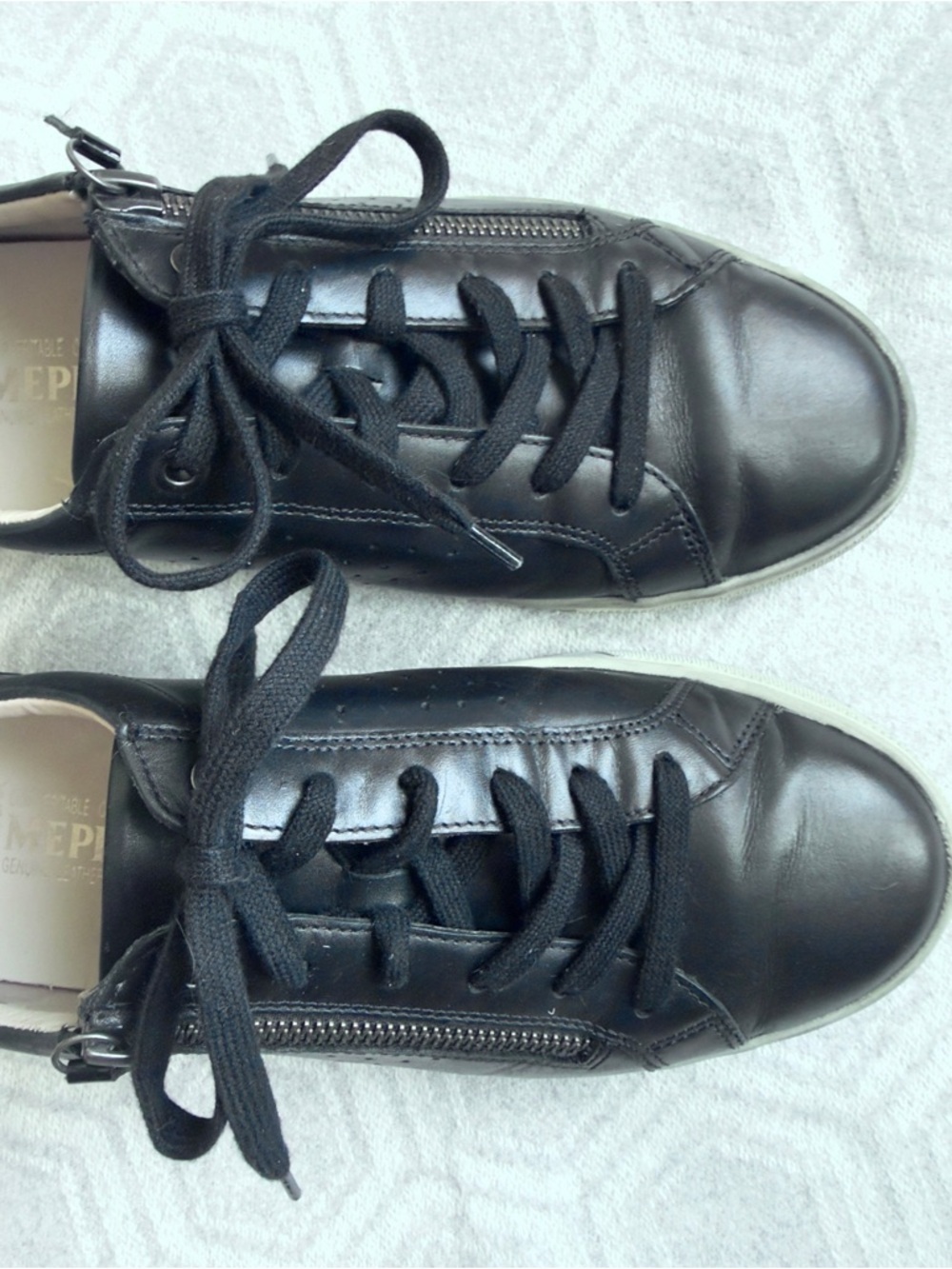 Mephisto Nikita Sneakers Women’s 8.5 Black Nubuck Leather Zip/Lace Comfort - Picture 4 of 12
